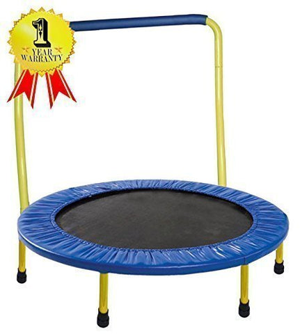 Portable & Foldable Trampoline - 36" diameter. with handle bar (Yellow)