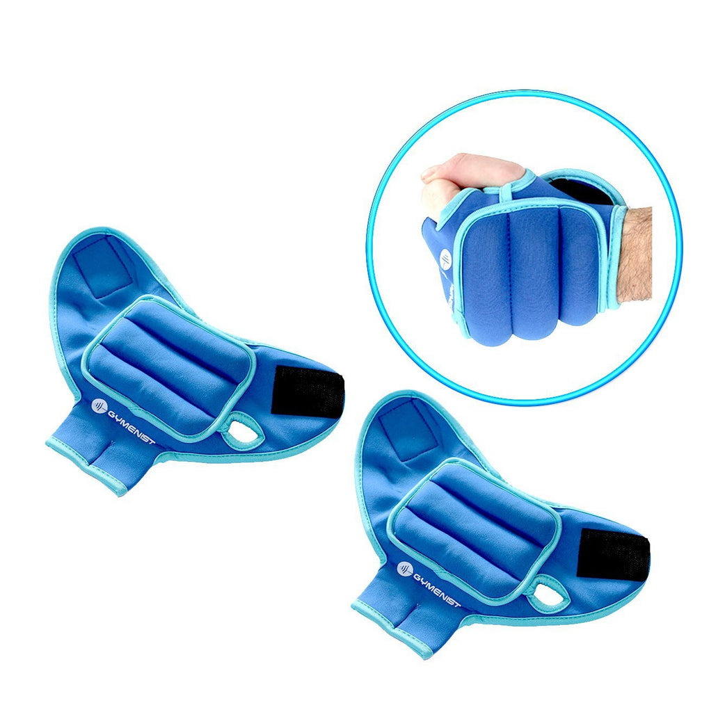 Gymenist Weighted Gloves Pair of Wrist Weights Glove With Holes For Finger And Thumb Available in 1LB or 2LB Set of 2 Training Weight Gloves