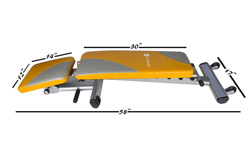 Gymenist Exercise Bench Foldable Can Be Used 7 Different Angles Positions, Can Be Folded Flat For Storage