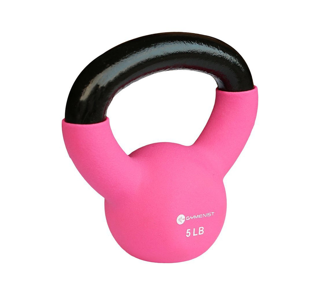 Gymenist Kettlebell Iron Weights With Neoprene Coating Around The Bottom Half of The Metal Kettle Bell