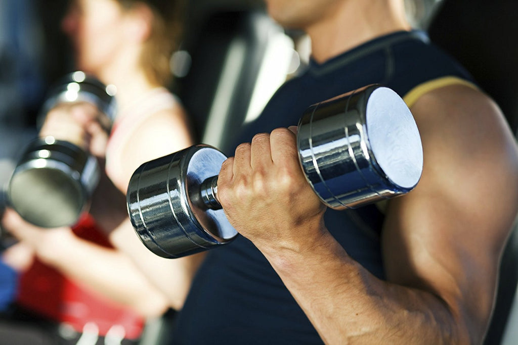 Gymenist Set of 2 Round Chrome Dumbbells with Chromed Metal Handles, Pair of 2 Heavy Dumbbells Choose Your Weight Size