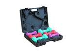 Gymenist Dumbbell Set With Hard Plastic Case Includes 3 Pairs And A Hard Travel Carry Storage Case (1LB - 2LB - 4LB)