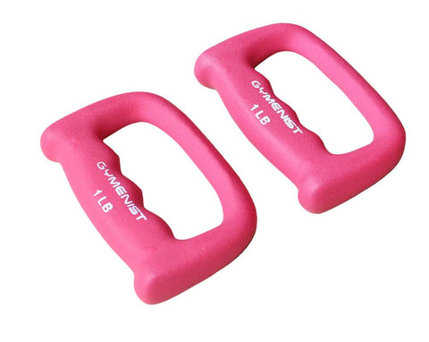 Gymenist Set of 2 Hand Shaped Neoprene Exercise Workout Jogging Walking Cardio Dumbbells Pair