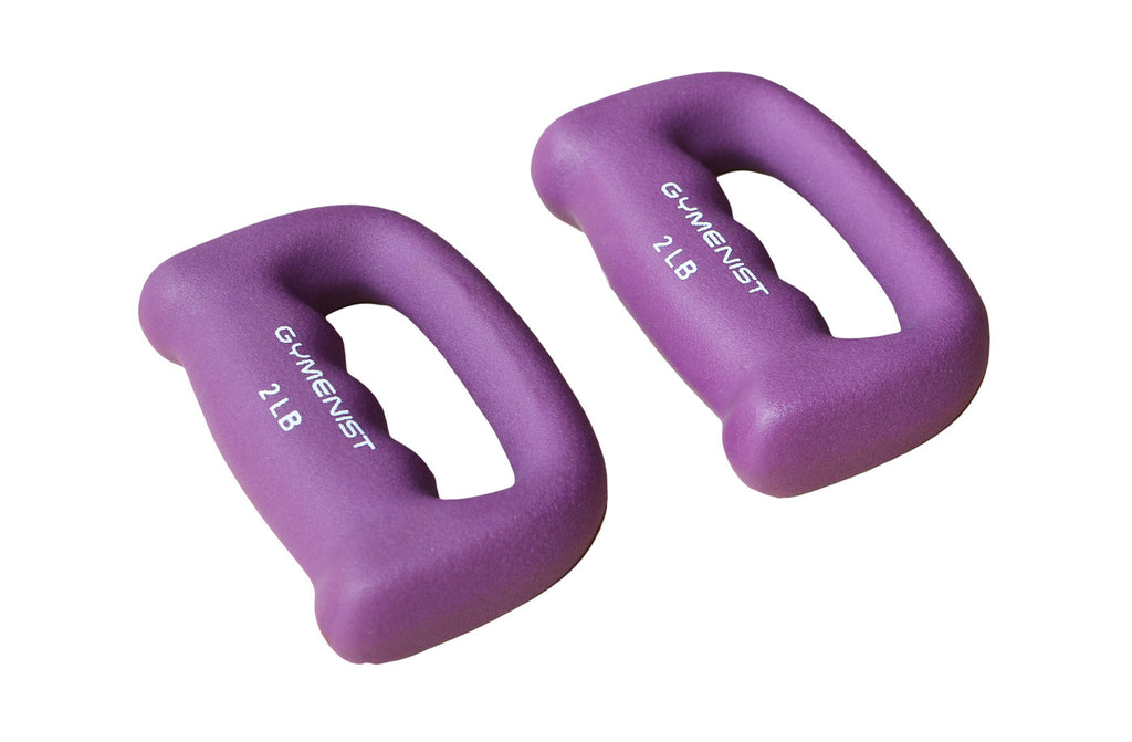 Gymenist Set of 2 Hand Shaped Neoprene Exercise Workout Jogging Walking Cardio Dumbbells Pair