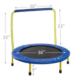 Portable & Foldable Trampoline - 36" diameter. with handle bar (Yellow)