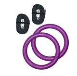 Gymenist Pair of Gymnastics Gym Rings With EXTRA WIDE Straps Set of 2 Workout Exercise Hoops with Bands and Adjustable Buckles