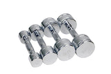Gymenist Set of 2 Round Chrome Dumbbells with Chromed Metal Handles, Pair of 2 Heavy Dumbbells Choose Your Weight Size