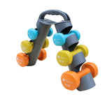 GYMENIST Dumbbell Set of 6 Total Dumbbells With Foldable Rack That Can Stand For Display or Folded For Travel And Storage These Weights (Set Includes 3 Pairs)