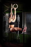 Gymenist Pair of Wood Gymnastics Gym Rings Set of 2 Workout Exercise Hoops with Bands And Buckles Choose Width of Belt