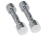 Gymenist Set of 2 Round Chrome Dumbbells with Chromed Metal Handles, Pair of 2 Heavy Dumbbells Choose Your Weight Size