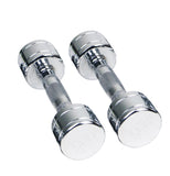 Gymenist Set of 2 Round Chrome Dumbbells with Chromed Metal Handles, Pair of 2 Heavy Dumbbells Choose Your Weight Size