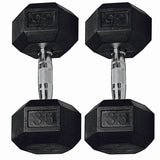 Gymenist Set of 2 Hex Rubber Dumbbell with Metal Handles, Pair of 2 Heavy Dumbbell Choose Weight
